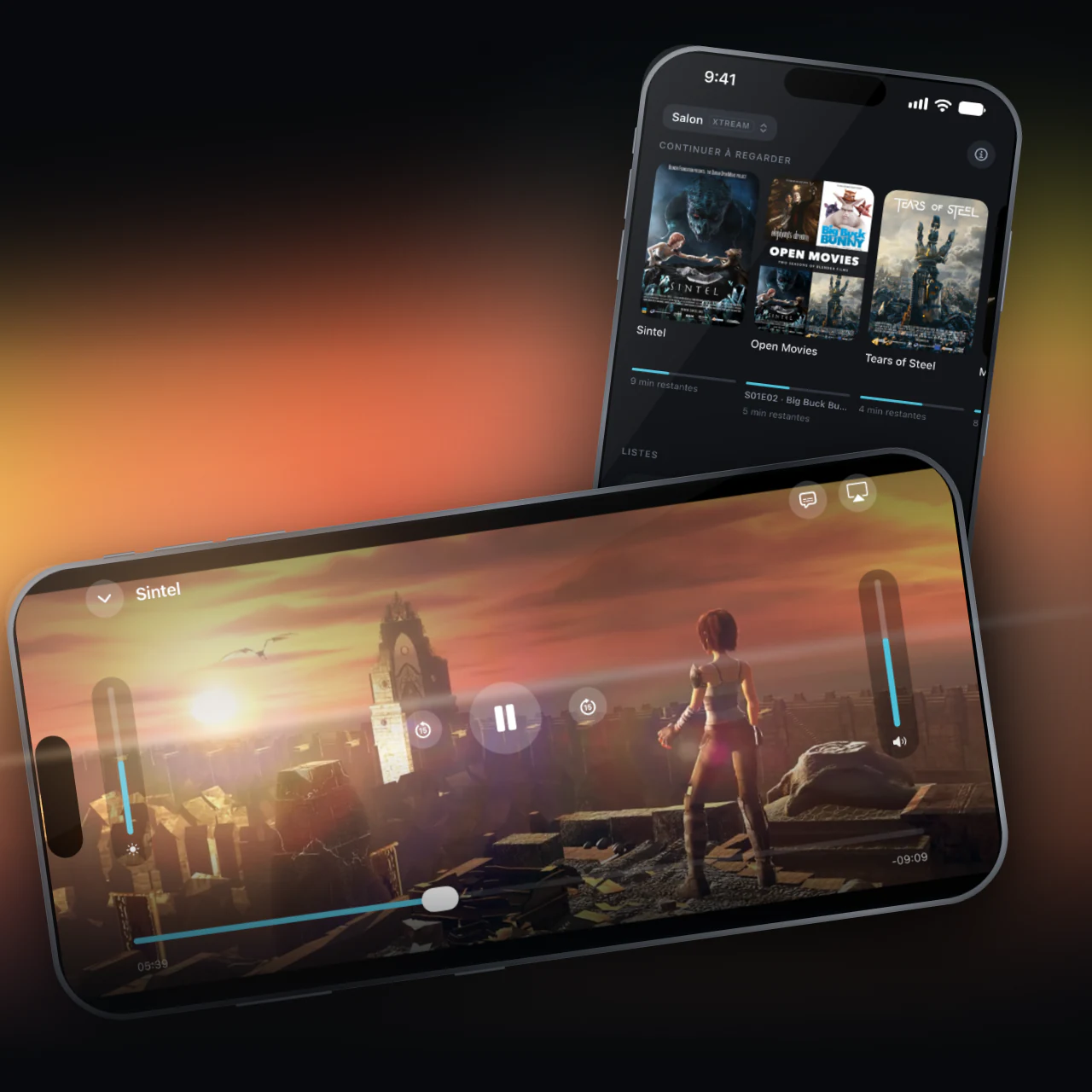 Un film en lecture dans OxTV sur iPhone
