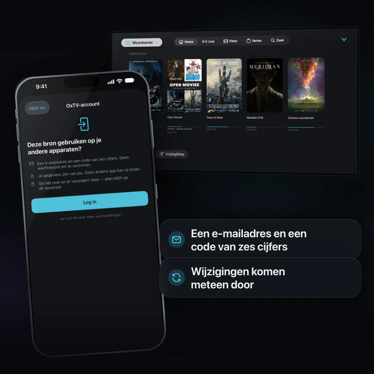Voeg een bron één keer toe. Dan staat hij op elk apparaat.