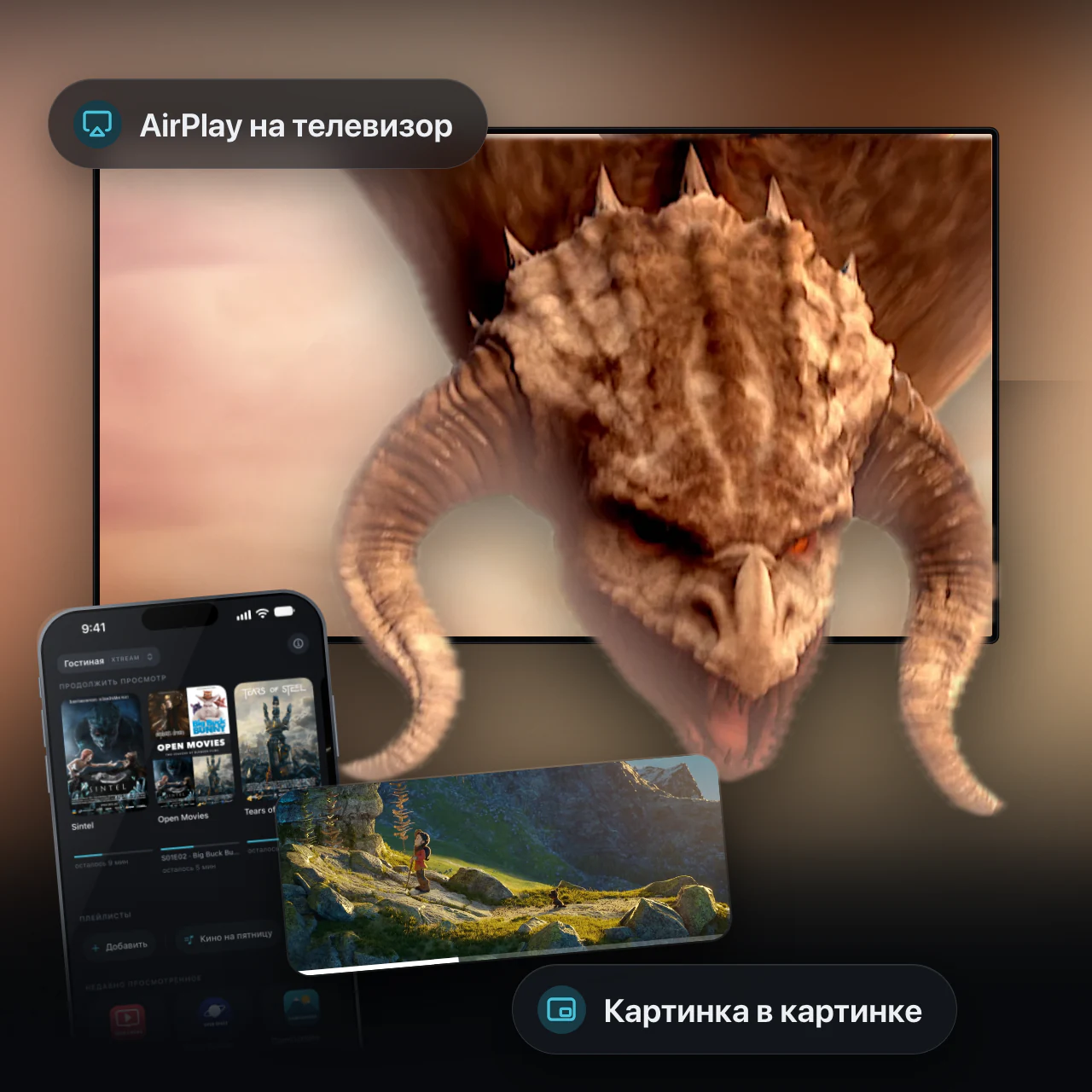 AirPlay и «Картинка в картинке», которые действительно работают.
